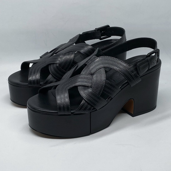 Clergerie Platform Leather Strappy Sandals size 38 - Picture 1 of 14